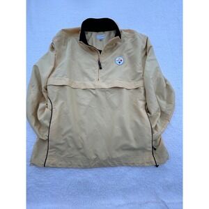 Cutter & Buck Pittsburgh Steelers CBWindTec Quarter Zip Jacket Mens XL Yellow